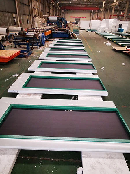 Wall panel production for flat pack container house Wall panel production for flat pack container house